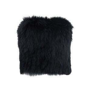 Suprema Women Black Top With Sleeveless Design In Fur Woman